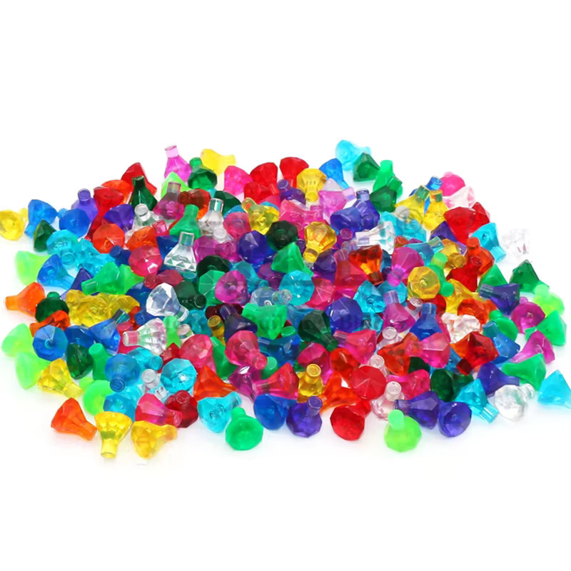 Jile MOC 30153 Mini Bricks Edelsteine 1x1 Facetten Diamanten in Lila und Bunt, 50 Stück Nachfüllpackung für DIY Spielzeug aus Kunststoff - Bild 2