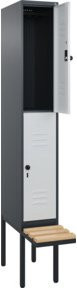 C+P Doppelstock-Spind Classic PLUS Sitzbank mit 1 Abteil und Buche-Hartholz Sitzfläche, B/T/H: 212,0 x 30,0 x 81,5 cm - Bild 1