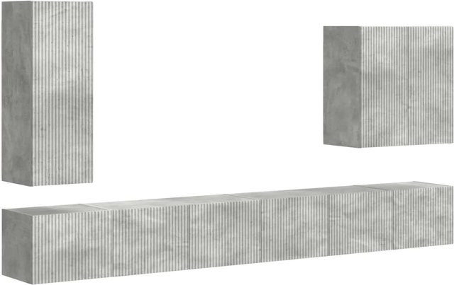 vidaXL TV-Wandregal-Set zur Wandmontage, 6 Stück, Beton Grau - Bild 1