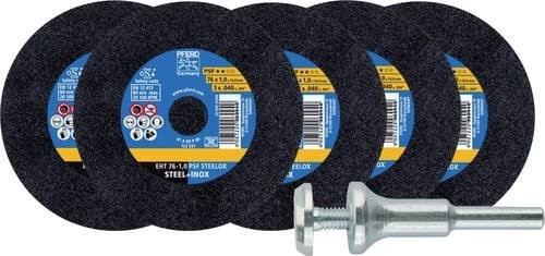 PFERD Tools Trennscheiben-Set PSF STEELOX für Stahl und Edelstahl, 6 Stück, Durchmesser: 76 mm, Breite: 1,0 mm, Bohrung: 10 mm, Farbe: Schwarz - Bild 1