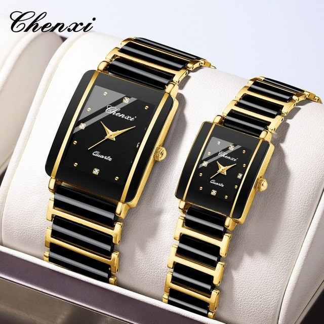 CHENXI Armbanduhren, Quarz, Keramik, Schwarz, Unisex - Bild 1
