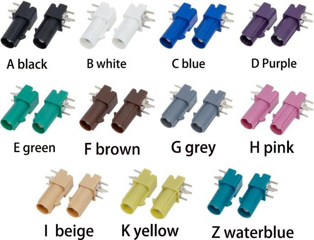 DexMRtiC Fakra Koaxialstecker Rechtwinklig für PCB-Montage in Multicolour - Bild 1