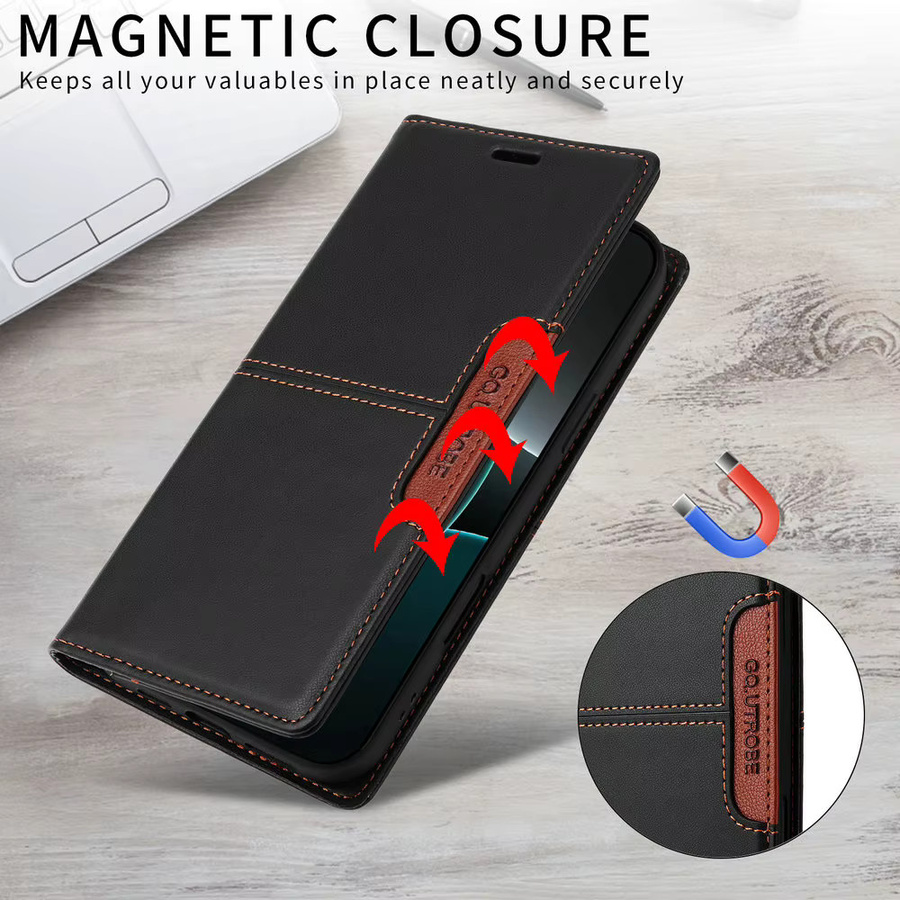 Luxus Leder-Schutzhülle mit RFID-Schutz für Samsung Galaxy S26 Ultra 5G in Schwarz - Bild 3