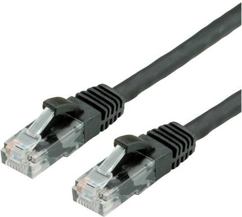 VALUE Patchkabel Kat.6A UTP Ethernet LAN, schwarz, 1 m - Bild 1