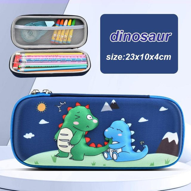 3D Kawaii Federmäppchen aus EVA in Blau mit großer Kapazität und wasserdichtem Design für Schüler - Bild 1