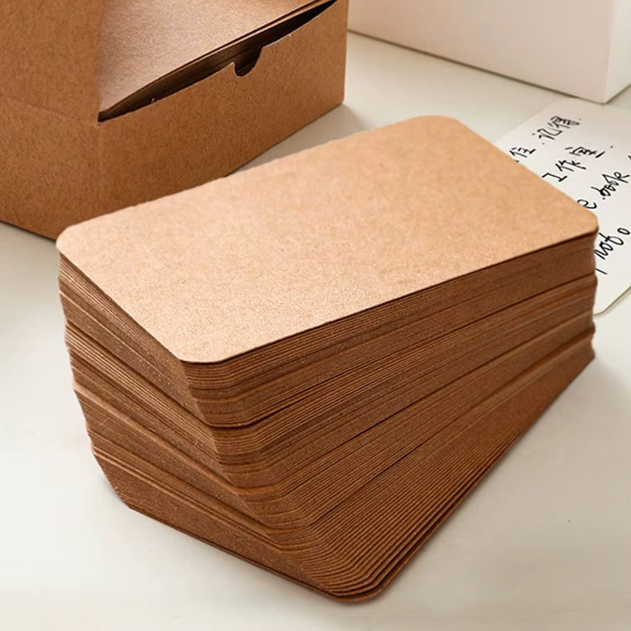 100 Stück Retro Kraftpapier Karten, doppelseitig blanko Postkarten für DIY Nachrichten und Einladungen, Braun und Weiß - Bild 3