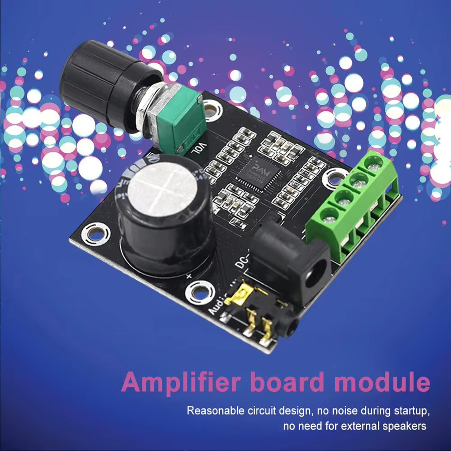 2er-Set PAM8610 Digitale Audio-Verstärkerplatine, Zweikanalige Klasse-D Audio-Leistungsverstärker Module mit Verzögerung, 12V, Schwarz - Bild 3
