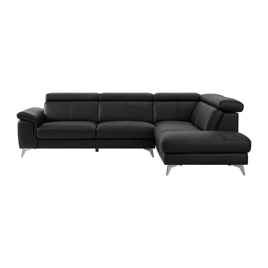 Vente-unique Sofa Maramba in Schwarz, modernes L-Shape Ecksofa mit Kunstlederbezug, Breite: 288 cm - Bild 2
