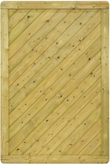 GartenLand Massivzaun INNSBRUCK Gerade aus Fichte in Grün, blickdicht, kesseldruckimprägniert, B/H: 120 x 180 cm - Bild 1