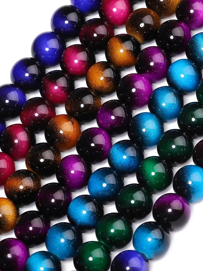 Perlen Tigerauge-Stil Türkis, Bunt, Unisex - Bild 6