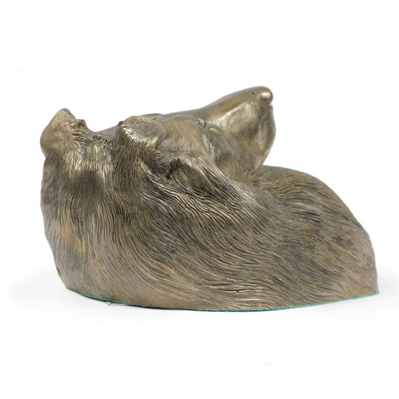 Art-Dog Sheltie Hundestatue als Hängebüste in Braun aus Kunstharz und Metall - Bild 9