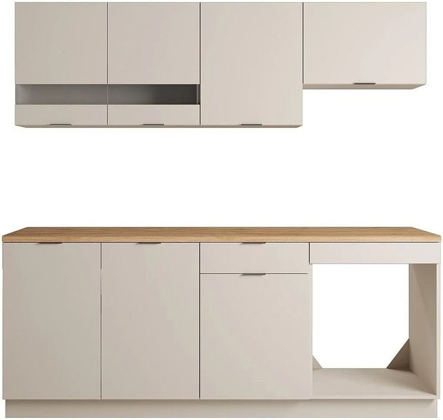 Küchenzeile Vente-unique Carmeo in Beige Naturfarben Hell, Breite: 200 cm - Bild 1