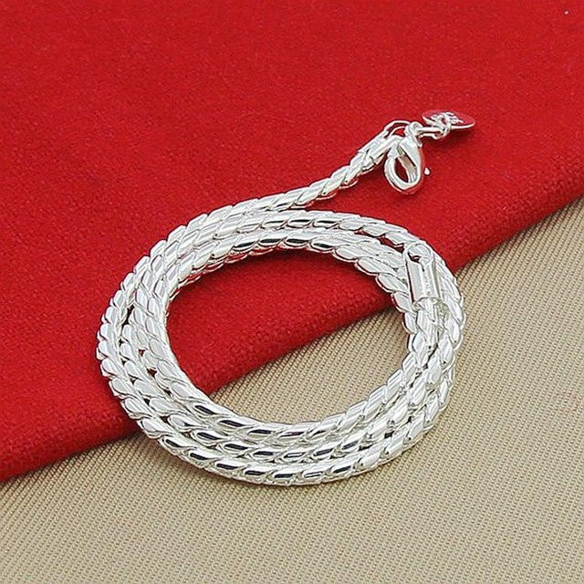 YIRAN Jewelry Halskette, 925 Silber, Weiß, 60 cm, Unisex - Bild 1