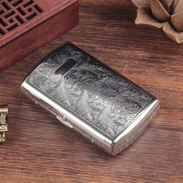 KeYi 12er-Pack Versiegelte Wasserdichte Zigarettenetuis aus Metall in Silber, Tragbare Retro Zigarettenbox für Männer - Bild 1