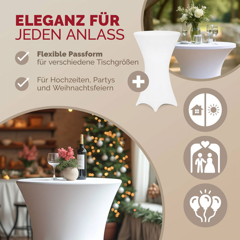 Detex® Stehtischhusse rund in Weiß, Durchmesser: 80 cm - Bild 2