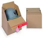 ColomPac Eurobox Faltkarton mit Selbstklebeverschluss und Aufreißfaden, braun, B/T/H: 19,4 x 19,4 x 18,7 cm - Bild 1