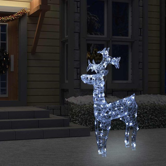 vidaXL Weihnachtsdeko Rentier mit 90 LEDs aus Acryl, H x B x T: 100 x 60 x 16 cm - Bild 2