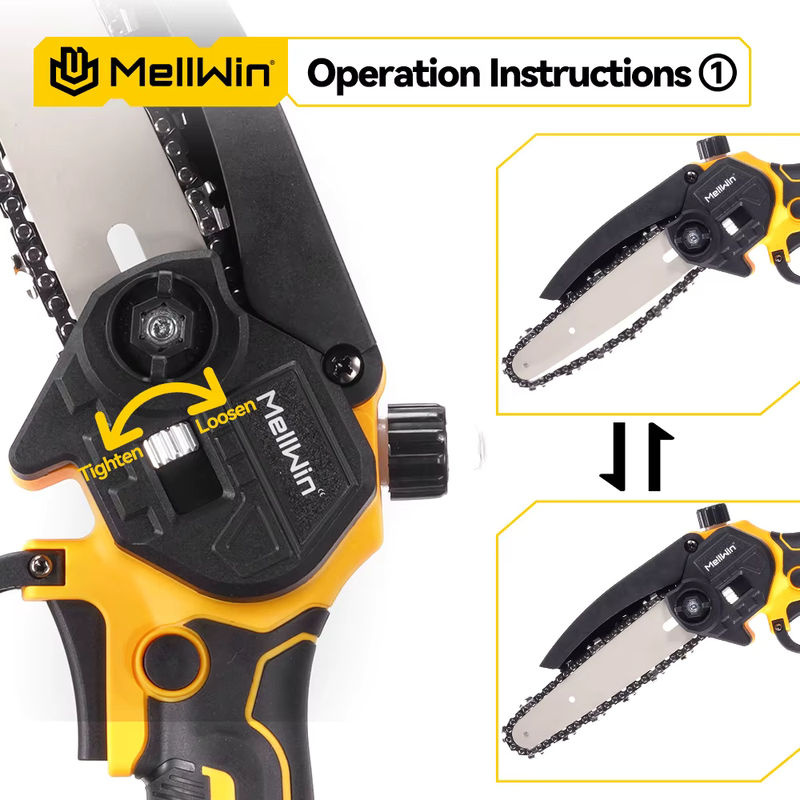 MELLWIN Elektrische Astschere mit 200 cm Teleskopstange und bürstenlosem Motor, gelb, kompatibel mit Makita 18V LXT Akku - Bild 4
