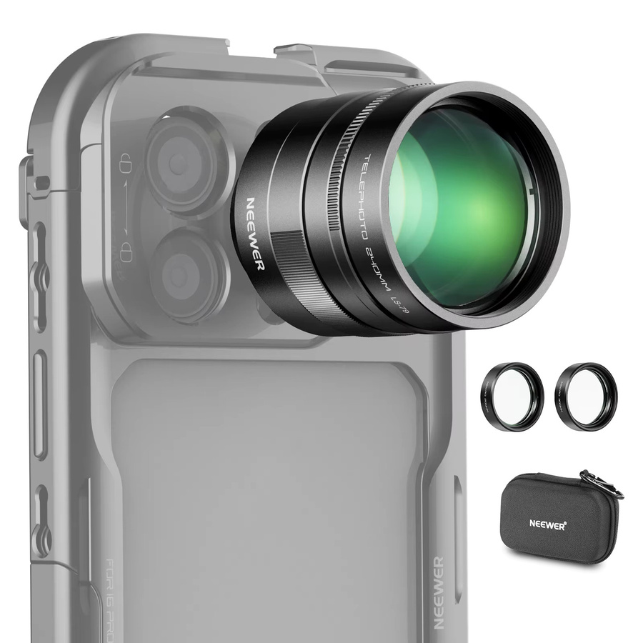 NEEWER Makroobjektiv-Set mit 2x Konverter und 200 mm sowie 300 mm Teleobjektiv in Schwarz für iPhone, Android, Samsung und Xiaomi - Bild 5