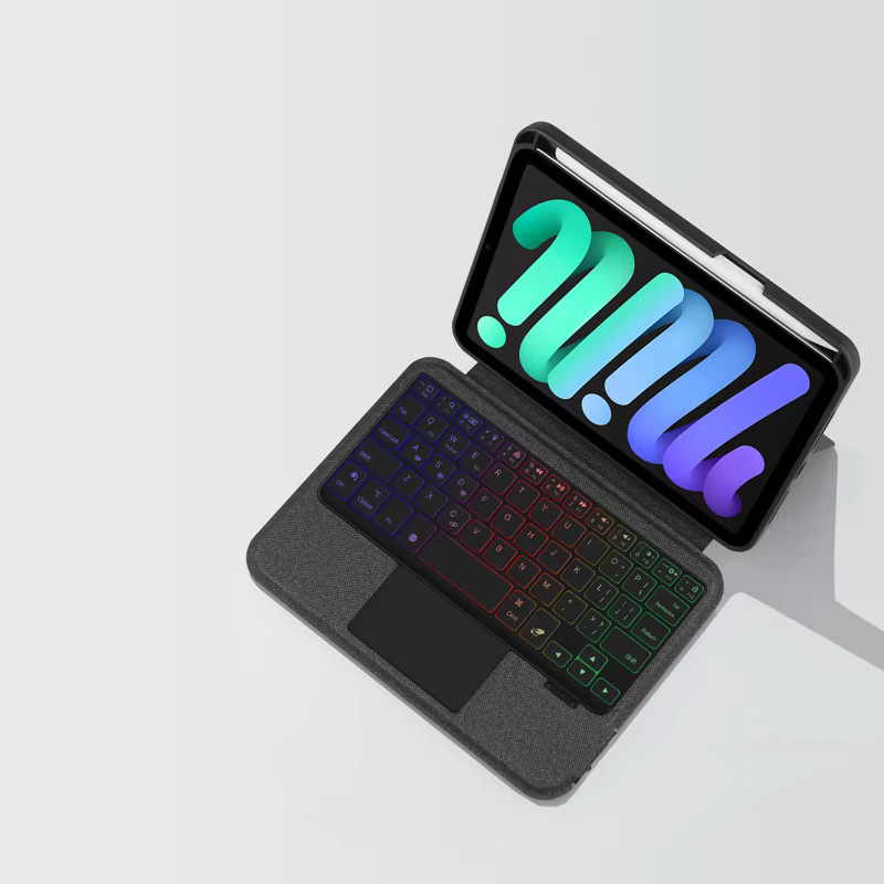 AJIUYU Touchpad-Tastatur Hülle für iPad Mini 7 und Mini 6 (8,3 Zoll), abnehmbares Magic Keyboard in Schwarz - Bild 5