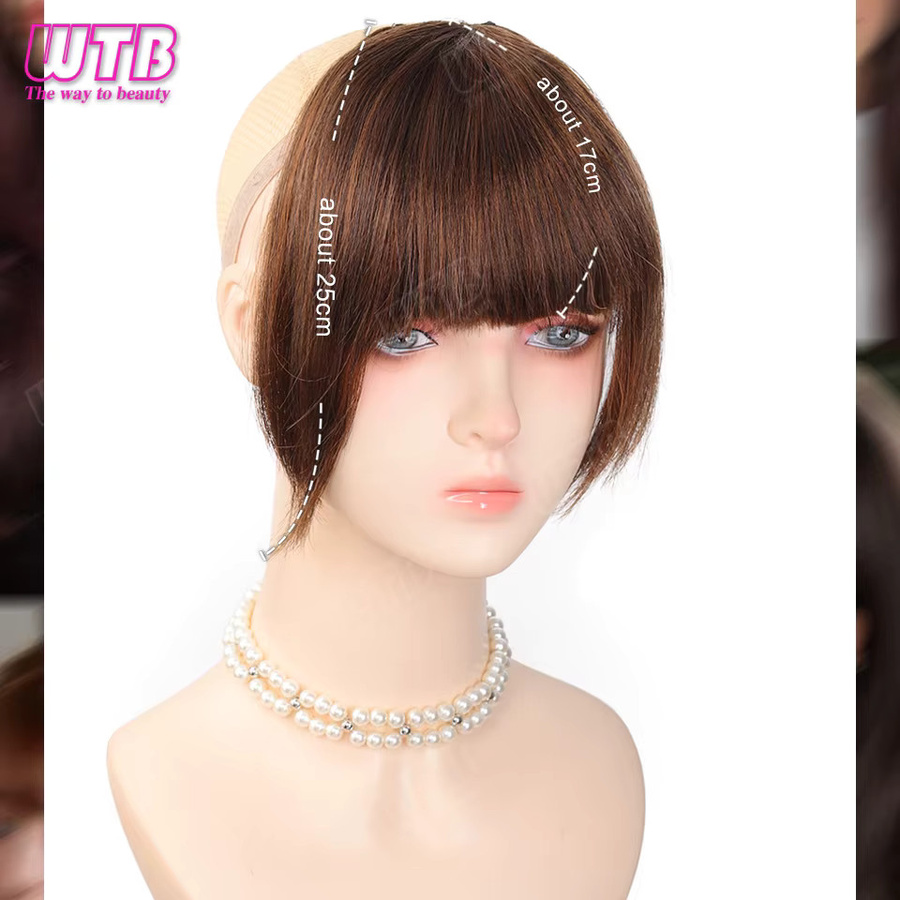 WTB Pony-Perücke für Damen, glattes Haar mit Seitenbärtchen - Bild 2