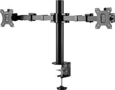 SpeaKa Professional SP-MM-220 2fach Monitorhalterung in Schwarz, höhenverstellbar, neigbar und schwenkbar für Monitore von 43,2 cm bis 81,3 cm - Bild 1
