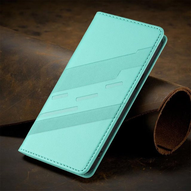 Magnetische Lederhülle für Motorola Moto Edge 70 Fusion und Edge 40 Serie als Brieftasche in Türkis - Bild 1