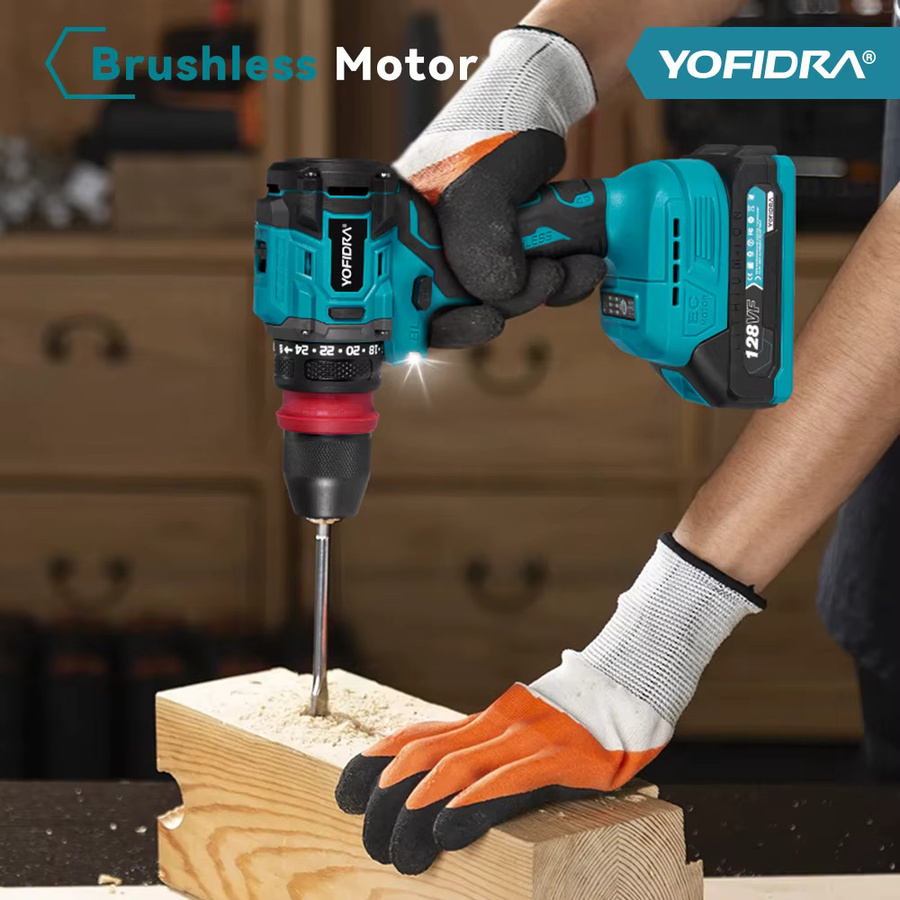 YOFIDRA Bürstenlose Akku-Schlagbohrmaschine und Akkuschrauber 10 mm für Makita 18 V Batterien - Bild 3