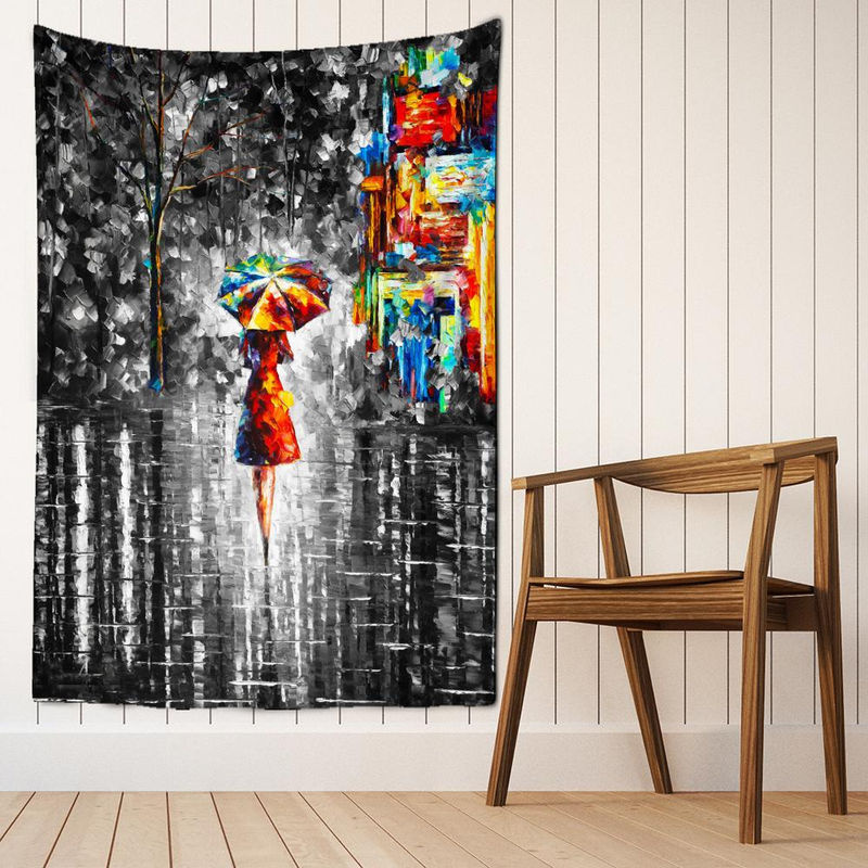 Binchi Outdoor Equipment Wandbehang Boho Stil Porträt Engel in Schwarz und Weiß, B: 95 cm, H: 70 cm - Bild 3