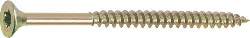 GECCO Spanplattenschrauben mit Torx-Antrieb, goldfarben, 200 Stück, Durchmesser: 6 mm, Länge: 90 mm - Bild 1