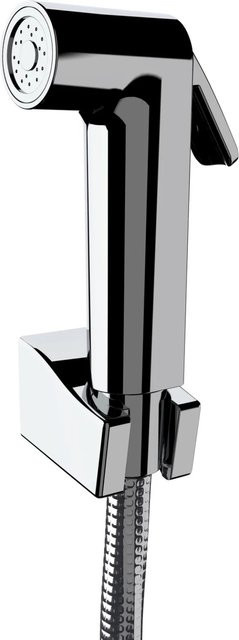 Wenko Bidet-Set aus Kunststoff in Silber, Wandmontage, B/T/H: 12 x 2,8 x 7 cm - Bild 1