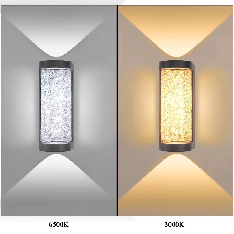 EnwYe LED Außenwandleuchte aus Kristall in Transparent mit warmweißem Licht 3000K, 10 W, europäischer Luxus für Veranda und Korridor - Bild 3