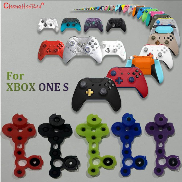 2er-Set ChengHaoRan Farbige leitfähige Gummitasten für XBox One S Controller D-Pad Membrane in Schwarz - Bild 1