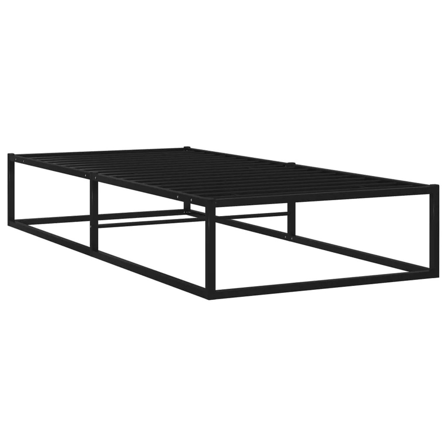 vidaXL Bettgestell aus pulverbeschichtetem Metall in Schwarz, modern, B/T/H: 100 x 200 x 32,5 cm - Bild 2