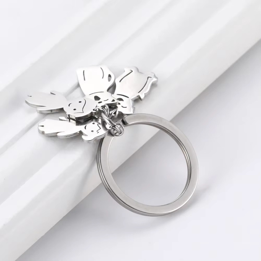 Schlüsselanhänger Edelstahl, Silber, Unisex, Charm - Bild 3