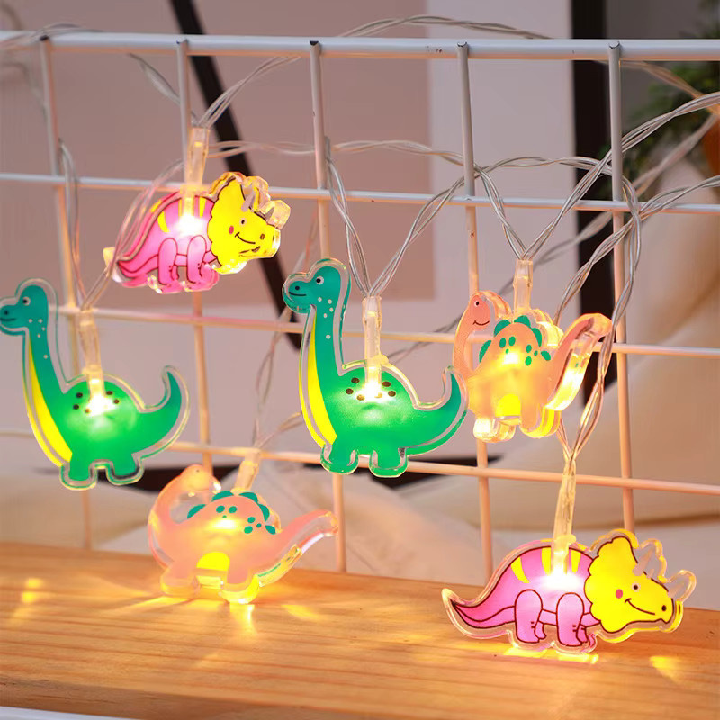 LED Dinosaurier Lichterkette in Mehrfarbig für Party und Zimmerdekoration - Bild 1