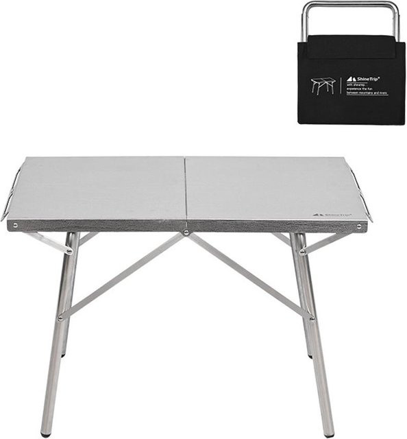 TOMTOP JMS Tragbarer Camping-Klapptisch aus Metall in Silber, rechteckig - Bild 1