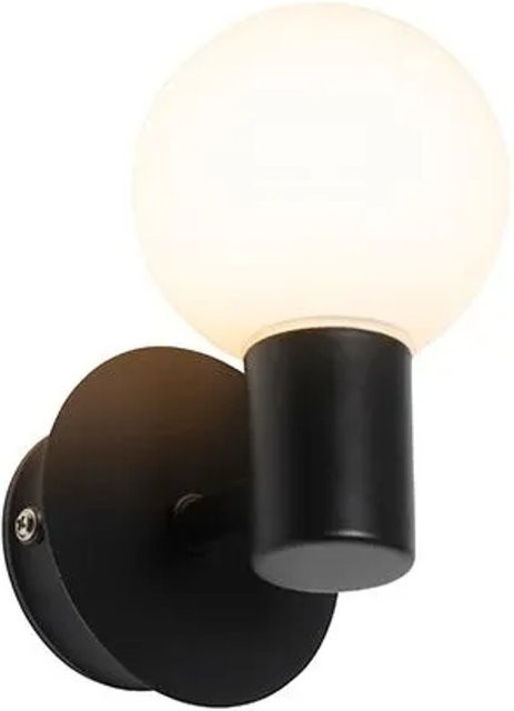 QAZQA Cederic Moderne Wandleuchte Schwarz aus Stahl und Glas mit IP44 Schutz für das Badezimmer, dimmbar, G9 Fassung - Bild 1