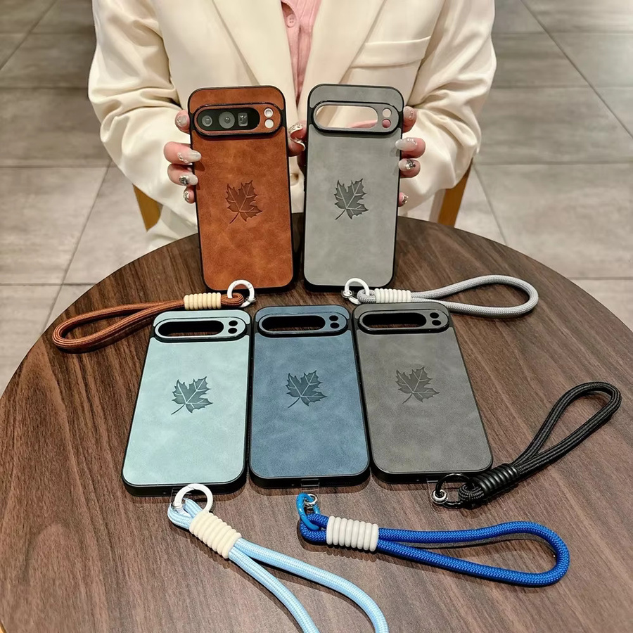 Retro Business Schutzhülle aus PU-Leder mit Hirschmuster für Google Pixel 10 9 8 7 Pro XL A in Braun mit Tragearmband - Bild 3