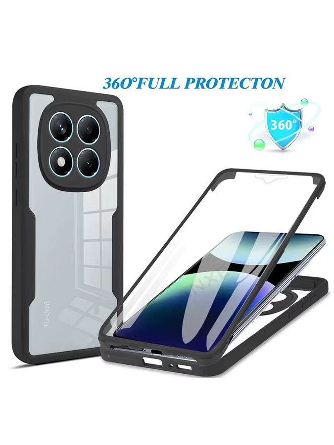 Xiaomi Schutzhülle mit 360 Grad Vollabdeckung und Displayschutz für Redmi Note 14 Pro Plus, Redmi Note 14 4G/5G, A3 und 14C in Schwarz - Bild 7