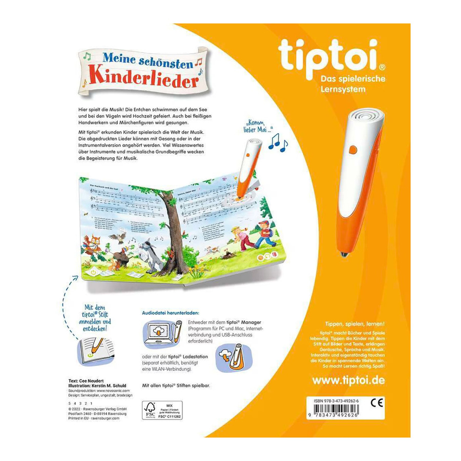 Ravensburger tiptoi Meine schönsten Kinderlieder Lernbuch ab 3 Jahren - Bild 1