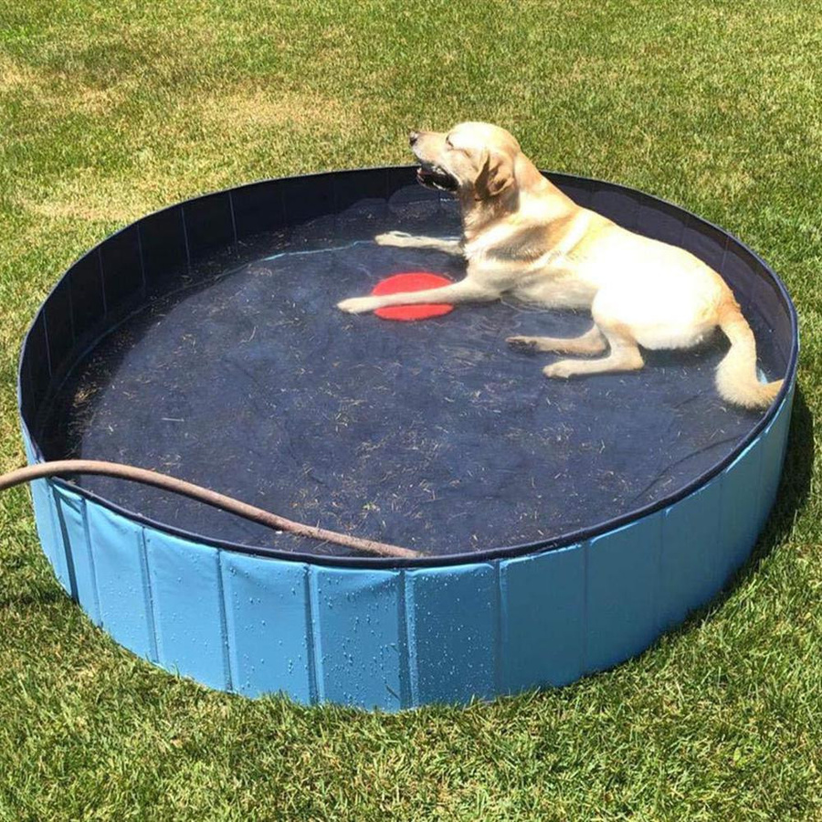 Faltbarer runder Kinderpool aus PVC in Blau von TOMTOP JMS, Durchmesser: 120 cm, Höhe: 30 cm - Bild 5