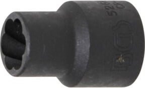 BGS Spiral-Profil-Steckschlüssel-Einsatz Schraubenausdreher mit 1/2 Zoll Innenvierkant und 12 mm Schlüsselweite - Bild 1