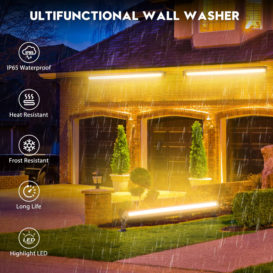 U'King 2er-Set LED-Wandfluter 100 W wasserdicht mit DMX512 und 336 RGB LEDs für DJ, Party und Club - Bild 4