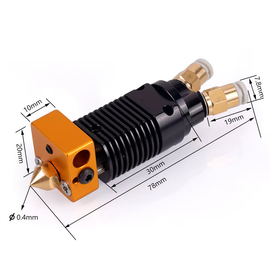 Reorcxe 2-in-1 J-Kopf Hot End Extruder für zweifarbigen FDM-Druck, kompatibel mit CR10 Serie und Ender 3 3D-Druckern - Bild 2