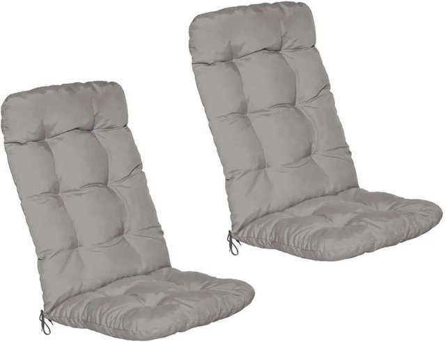 Beautissu Flair HL Hochlehner Sitzkissen Set 6-teilig Hellgrau B/T/H: 120 x 50 x 8 cm - Bild 1