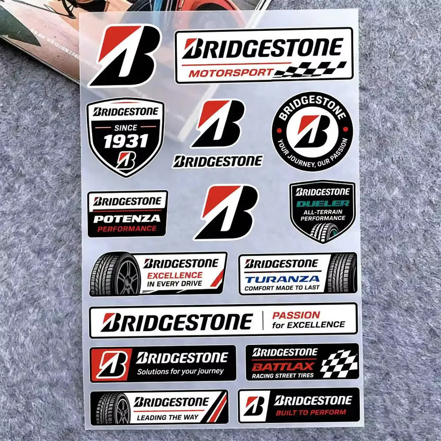Bridgestone Graffiti Aufkleber aus wasserfestem PVC in Multicolour für Auto, Motorrad, Skateboard oder Helm - Bild 3