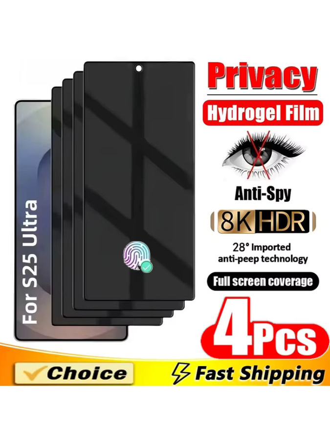 4er-Pack Samsung Hydrogel Privacy Screen Protector für Galaxy S25 S24 S23 S22 S21 Ultra S20 FE S10 S9 S8 und Note 20 Ultra, Transparent - Bild 5
