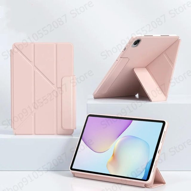Intelligente Magnet-Lederhülle mit Falt-Lederständer für Huawei MatePad 11.5 in Rosa - Bild 1