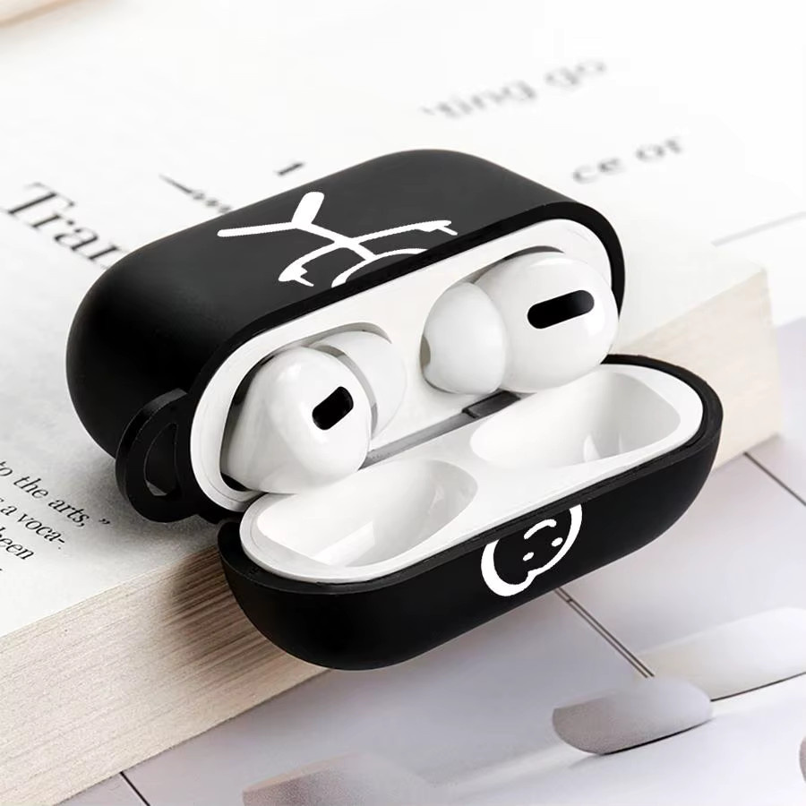 Schutzhülle mit Stick-Figuren Design für Apple AirPods Pro, Farbe: Schwarz - Bild 5